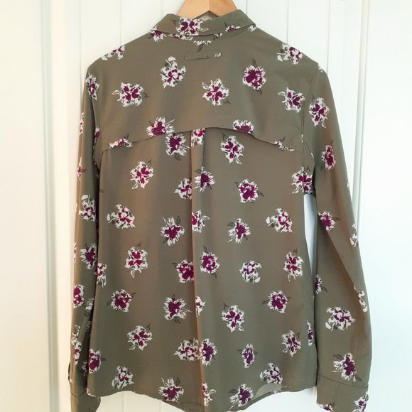 Duluth Trading DuluthFlex Sidewinder Long Sleeve Shirt Green Floral Size Size M - Picture 2 of 13